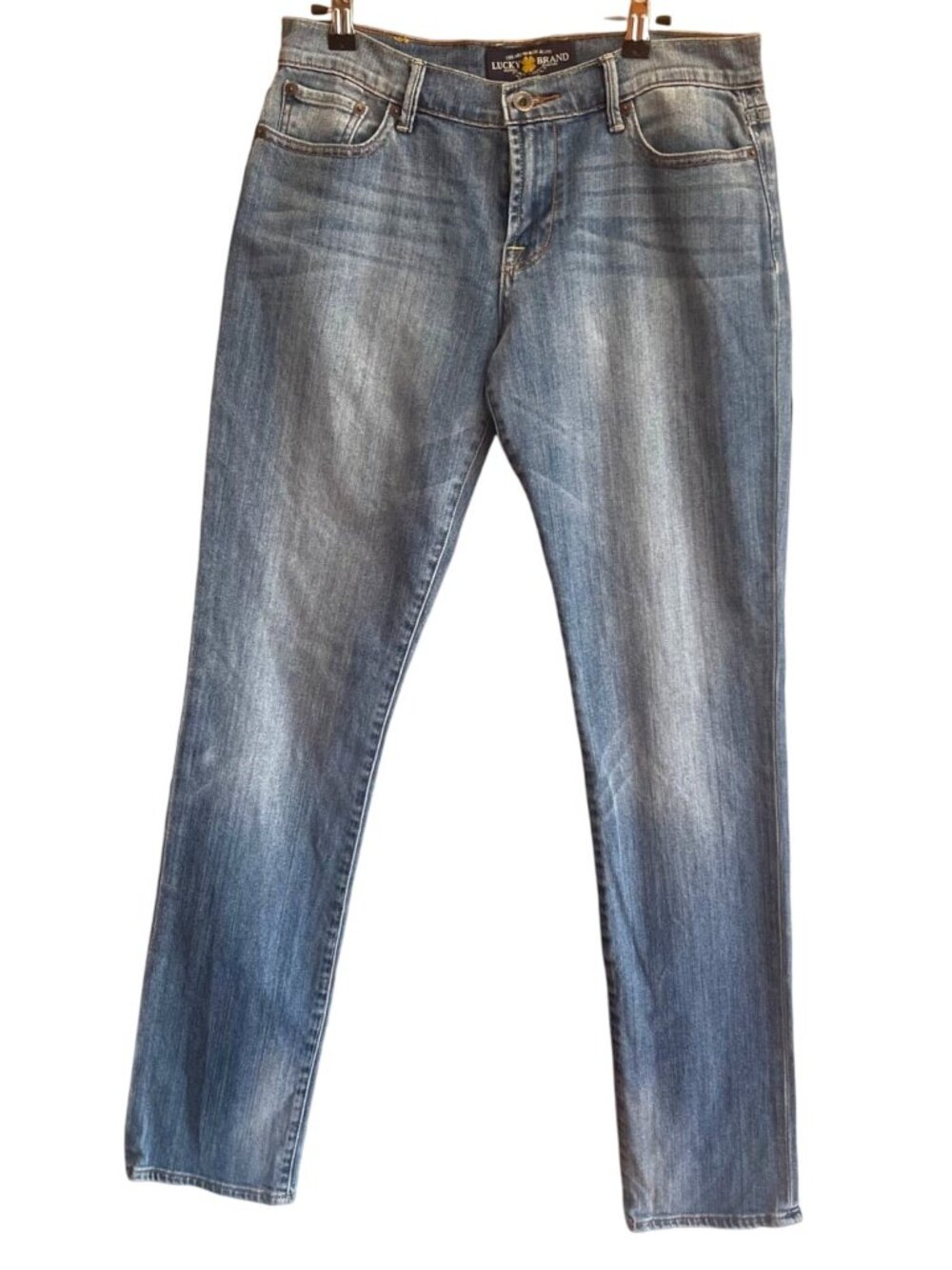 Lucky Brand Sweet N Straight Jeans Women's 4/27 Long Medium Wash Stretch